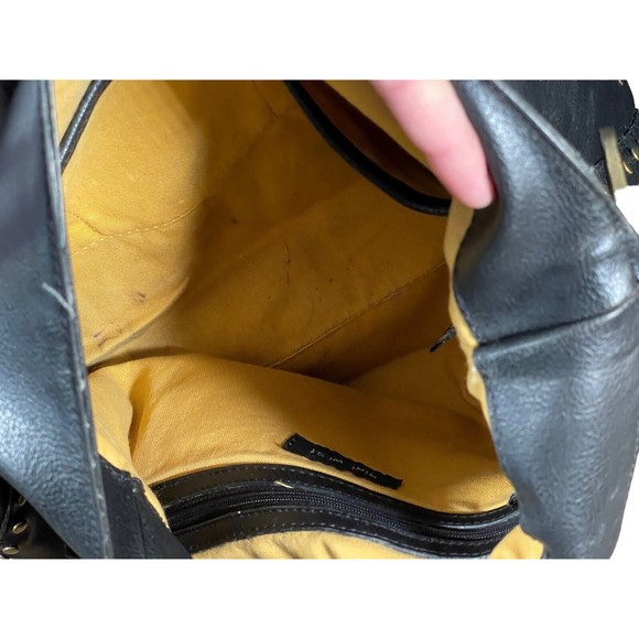 Nine West Handbag Women's Black Shoulder Bag Wide‎ Strap Studded Magnet Snap - Picture 9 of 15